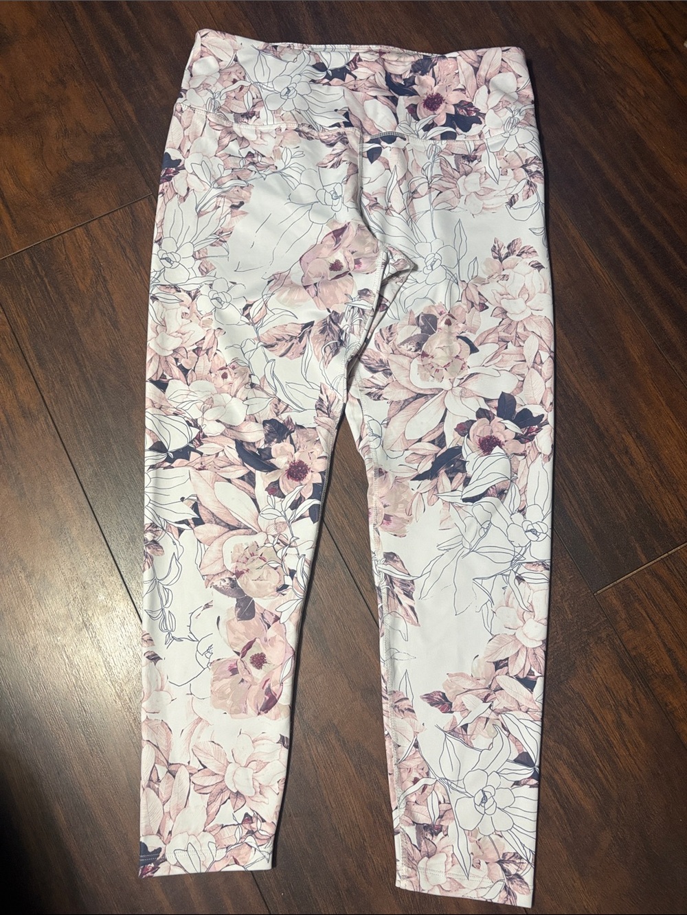 Apana Dream Floral Leggings Women’s XL High Rise Yoga Active Pants EUC